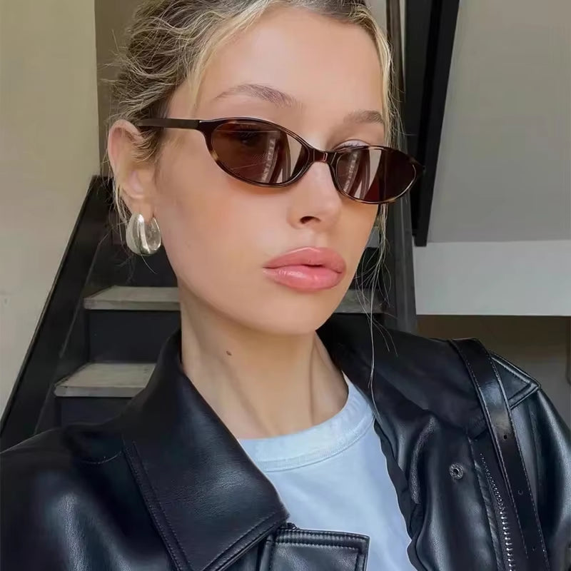Chic Leopard Brown Oval Sunglasses for Women - 2024 Trendy Retro Shades