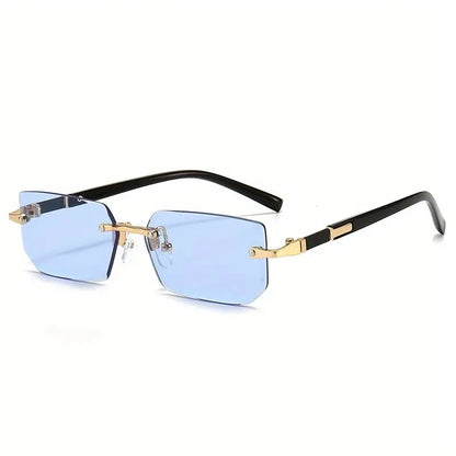 Elevate Your Summer Style with Trendy Rimless Rectangle Sunglasses for Women and Men - Perfect for Travel and Outdoor Adventures!