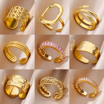 Elegant 316L Stainless Steel Gold Rings - Add any 2 to your basket and get 1 FREE